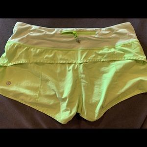Lululemon chartreuse shorts / size 6